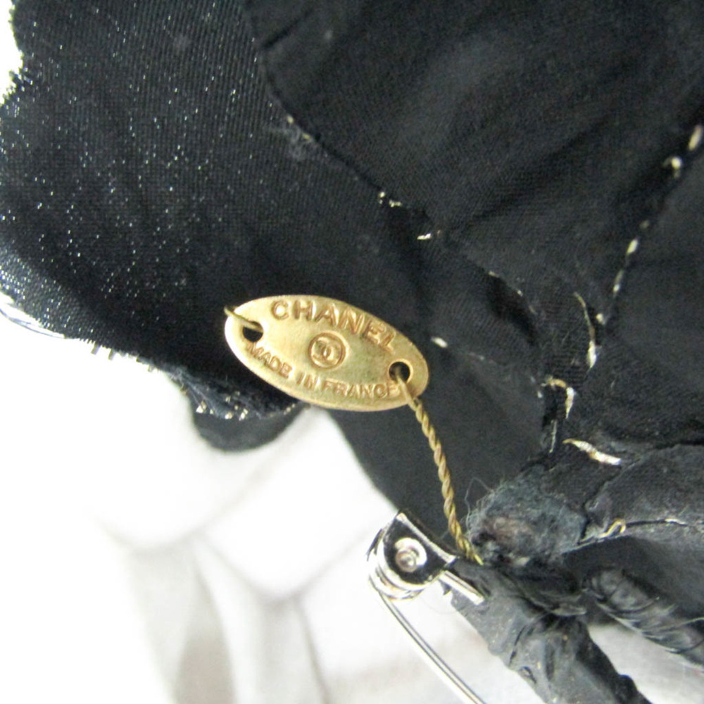 Chanel Camellia Textile Brooch Black,Champagne Gold - Picture 11 of 12